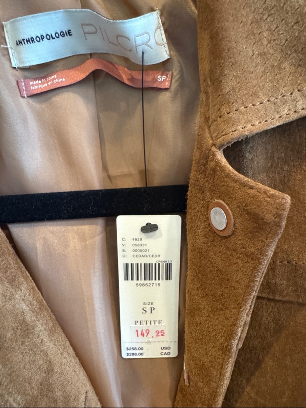 NWT Anthropologie Pilcro Danae Fringed Suede Jacket Sz SP - Picture 7 of 12